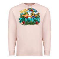 Pale Pink hello summer Premium Sweatshirt - SublimationCraftShop