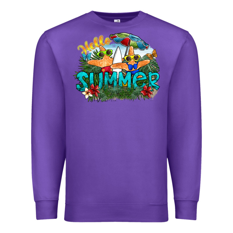 Hello Summer Premium Sweatshirt by SublimationCraftShop | Teevron