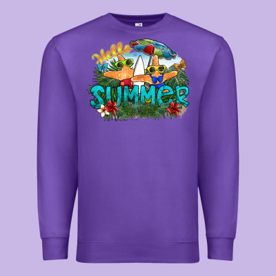 Hello Summer Premium Sweatshirt Designed By Sublimationcraftshop