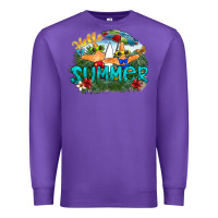 Purple hello summer Premium Sweatshirt - SublimationCraftShop