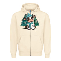 Sandshell winter i'm udderly freezing baby cow Zipper Hoodie - MaliasSmallBusiness