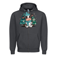 Smoke winter i'm udderly freezing baby cow Zipper Hoodie - MaliasSmallBusiness