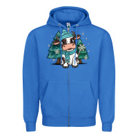 True Royal winter i'm udderly freezing baby cow Zipper Hoodie - MaliasSmallBusiness