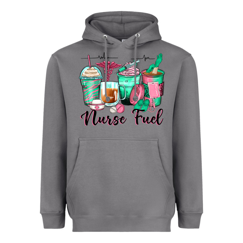 Nurse Fuel Coffee Cups Heavyweight Hoodie by Zillion Design Studio | Teevron
