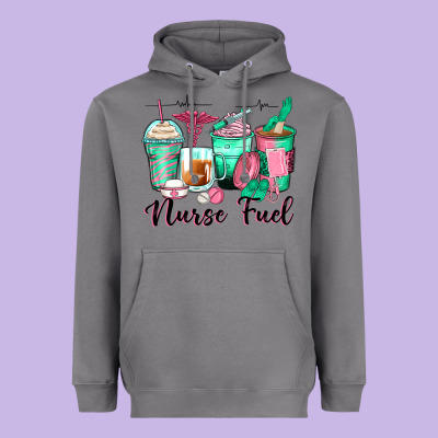 Nurse Fuel Coffee Cups Heavyweight Hoodie Designed By Zillion Design Studio