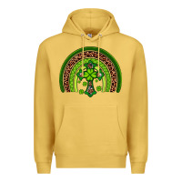 Antique Gold Western Shamrock Cross Rainbow Premium Hoodie - Artiststas