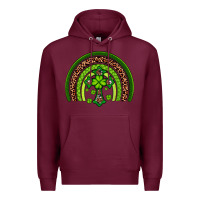 Burgundy Western Shamrock Cross Rainbow Premium Hoodie - Artiststas