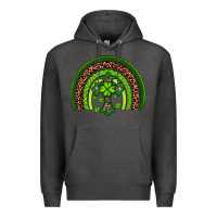 Charcoal Heather Western Shamrock Cross Rainbow Premium Hoodie - Artiststas