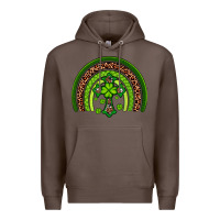 Coffee Western Shamrock Cross Rainbow Premium Hoodie - Artiststas