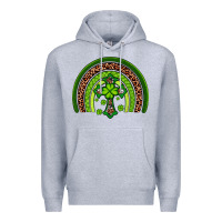 Heather Grey Western Shamrock Cross Rainbow Premium Hoodie - Artiststas