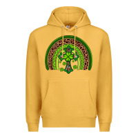 Mustard Western Shamrock Cross Rainbow Premium Hoodie - Artiststas