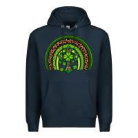 Navy Western Shamrock Cross Rainbow Premium Hoodie - Artiststas