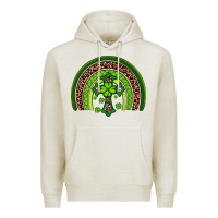 Oatmeal Heather Western Shamrock Cross Rainbow Premium Hoodie - Artiststas