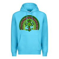 Ocean Blue Western Shamrock Cross Rainbow Premium Hoodie - Artiststas