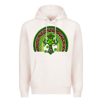Pale Pink Western Shamrock Cross Rainbow Premium Hoodie - Artiststas