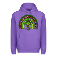 Purple Western Shamrock Cross Rainbow Premium Hoodie - Artiststas