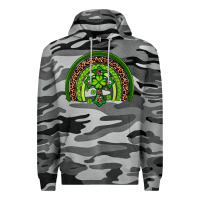 Slate Camo Western Shamrock Cross Rainbow Premium Hoodie - Artiststas