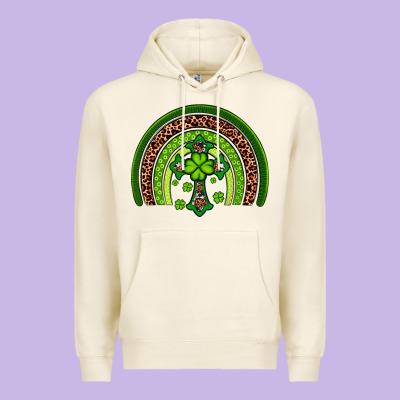 Western Shamrock Cross Rainbow Premium Hoodie Designed By Artiststas
