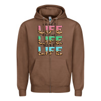 Chestnut wife life mom life best life Zipper Hoodie - MaliasSmallBusiness