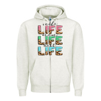 Oatmeal Heather wife life mom life best life Zipper Hoodie - MaliasSmallBusiness