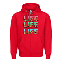 Red wife life mom life best life Zipper Hoodie - MaliasSmallBusiness