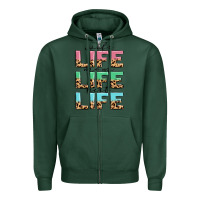 Sports Green wife life mom life best life Zipper Hoodie - MaliasSmallBusiness