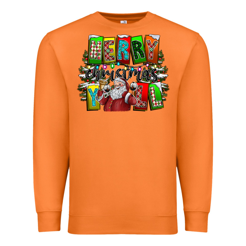 Merry Christmas Yall Premium Sweatshirt by CowhideDigitalArt | Teevron