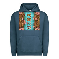 Pigment Midnight Navy Western Mama Pink Roses Urban Hoodie - LillyAllenDesigns