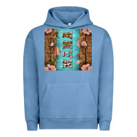 Pigment Pebble Blue Western Mama Pink Roses Urban Hoodie - LillyAllenDesigns