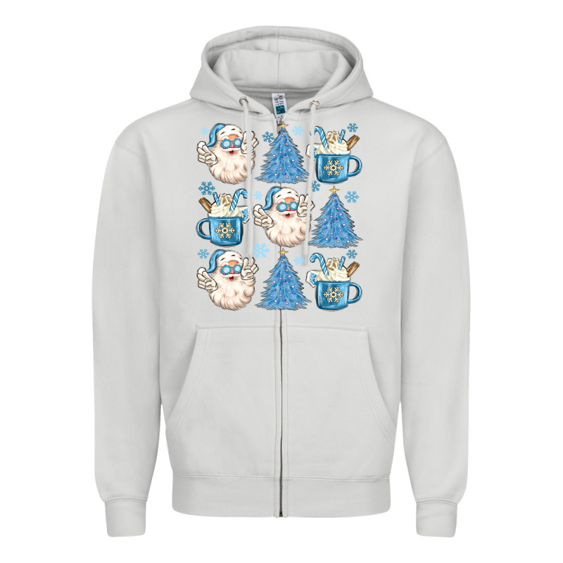 Santa Claus Doodles Christmas Zipper Hoodie by MaliasSmallBusiness | Teevron