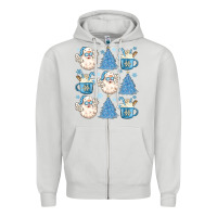 Dove Grey santa claus doodles christmas Zipper Hoodie - MaliasSmallBusiness
