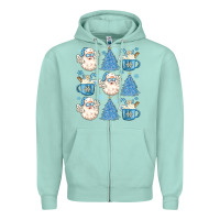 Seafoam santa claus doodles christmas Zipper Hoodie - MaliasSmallBusiness