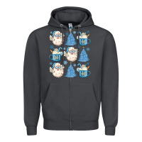 Smoke santa claus doodles christmas Zipper Hoodie - MaliasSmallBusiness