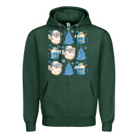 Sports Green santa claus doodles christmas Zipper Hoodie - MaliasSmallBusiness