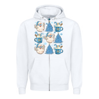 White santa claus doodles christmas Zipper Hoodie - MaliasSmallBusiness