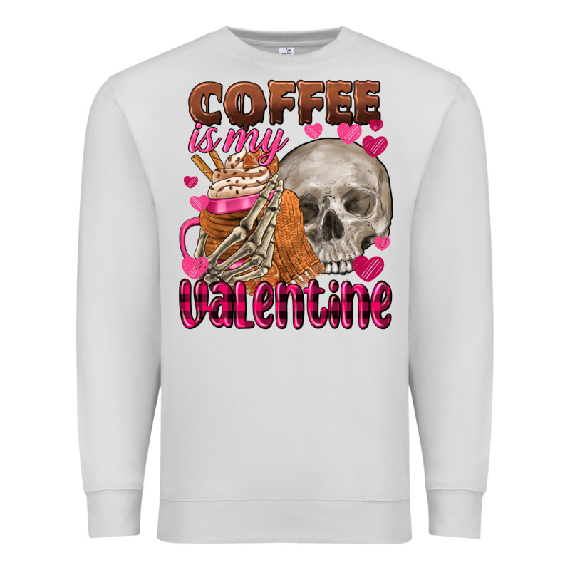 Coffee Is My Valentine Skull Premium Sweatshirt by FaDigitalArtStudio | Teevron