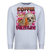 Heather Grey coffee is my valentine skull Premium Sweatshirt - FaDigitalArtStudio