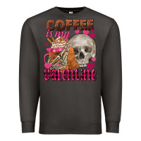 Smoke coffee is my valentine skull Premium Sweatshirt - FaDigitalArtStudio