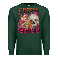Sports Green coffee is my valentine skull Premium Sweatshirt - FaDigitalArtStudio