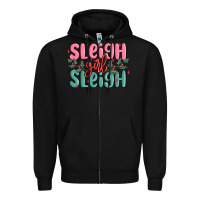 Black sleigh girl sleigh christmas Zipper Hoodie - MaliasSmallBusiness