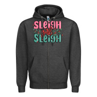 Charcoal Heather sleigh girl sleigh christmas Zipper Hoodie - MaliasSmallBusiness