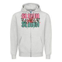 Dove Grey sleigh girl sleigh christmas Zipper Hoodie - MaliasSmallBusiness