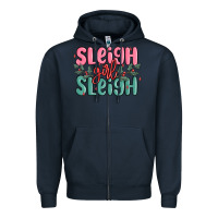 Navy sleigh girl sleigh christmas Zipper Hoodie - MaliasSmallBusiness