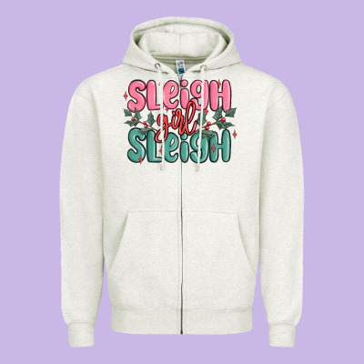 Zipper Hoodie sleigh girl sleigh christmas