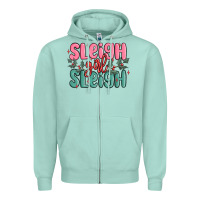 Seafoam sleigh girl sleigh christmas Zipper Hoodie - MaliasSmallBusiness