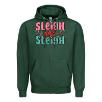 Sports Green sleigh girl sleigh christmas Zipper Hoodie - MaliasSmallBusiness