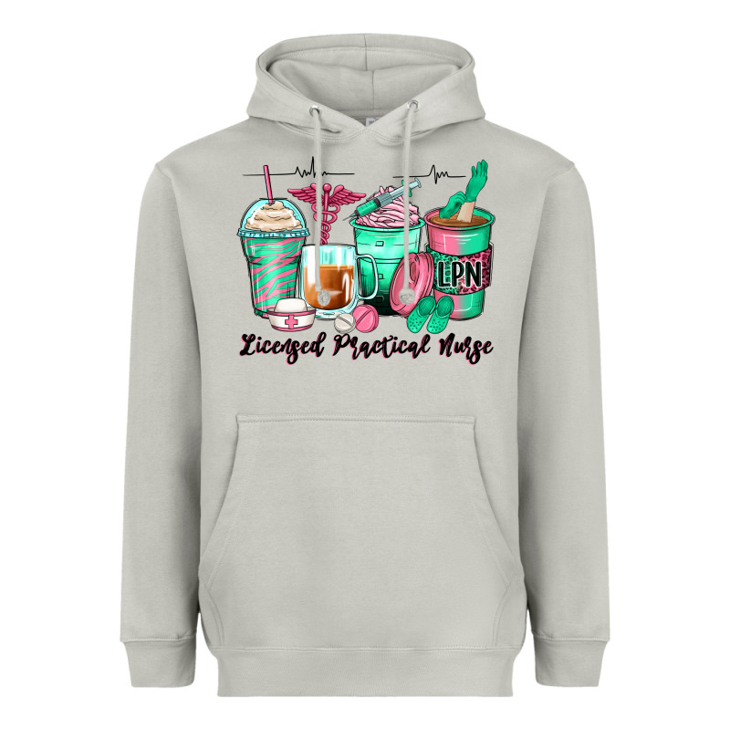 Licensed Practical Nurse Coffee Cups Heavyweight Hoodie by Zillion Design Studio | Teevron