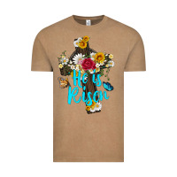 Vintage Coffee he is rısen with cross and butterfly Vintage Tee - Artiststas