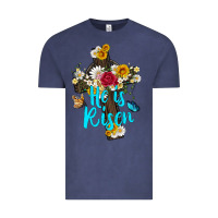 Vintage Denim he is rısen with cross and butterfly Vintage Tee - Artiststas
