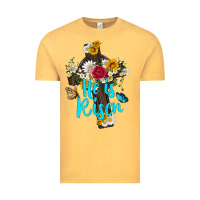 Vintage Mustard he is rısen with cross and butterfly Vintage Tee - Artiststas